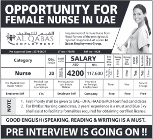 Vacancy for Nurse