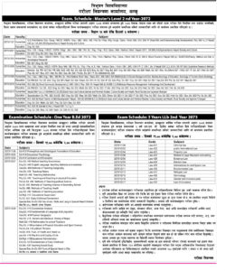 TU: Exam Schedule of Master Level