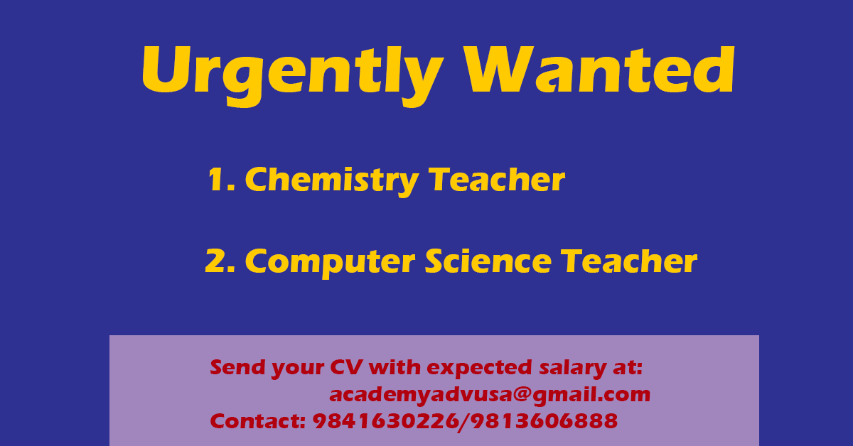Vacancy for Teacher
