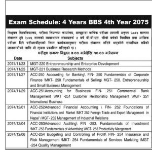 Exam Schedule: Notice