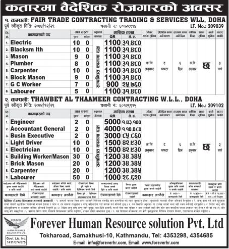 Accountant, Engineer, Carpenter, Worker & Other 